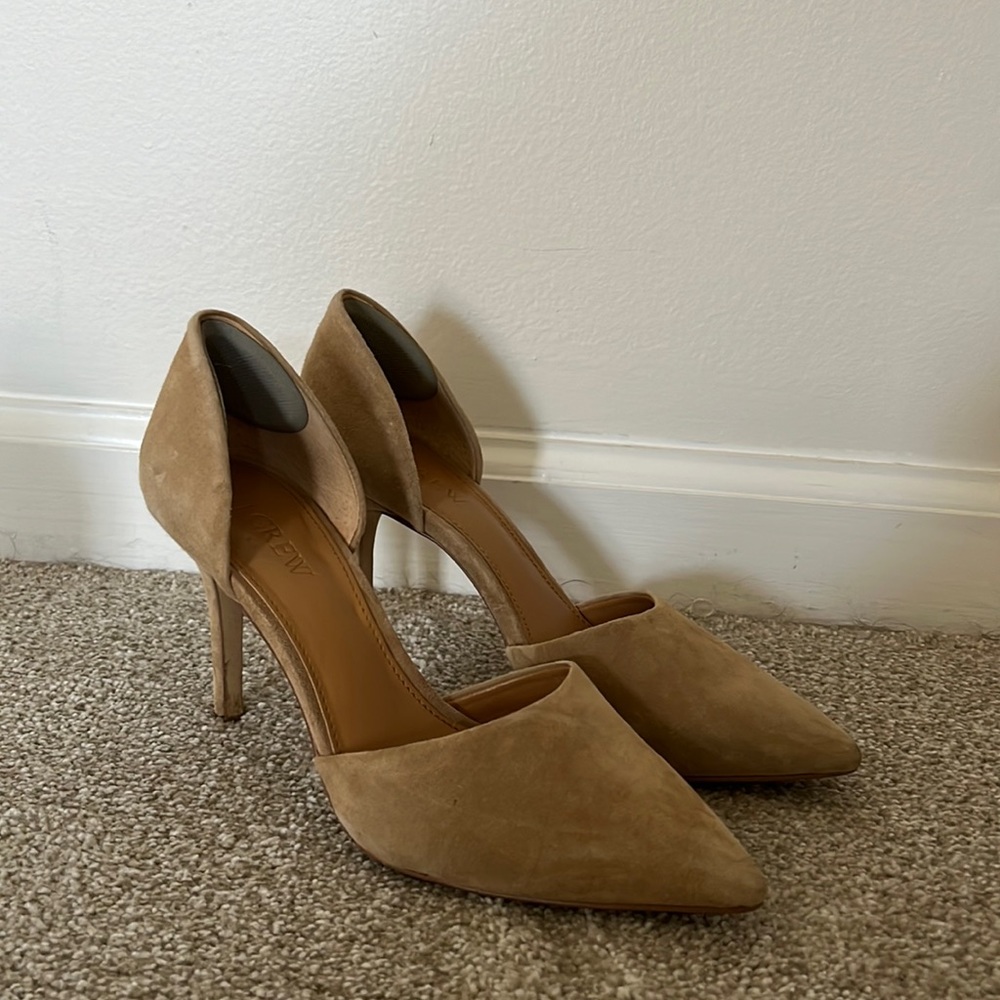 J. Crew Factory suede nude heels- worn a few times!